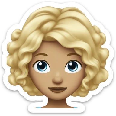 Big voluminous blowout blond girl sticker