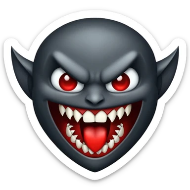 Vampire fangs biting sticker