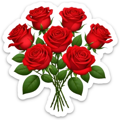 A bunch of red roses with a note that says Linnea sticker