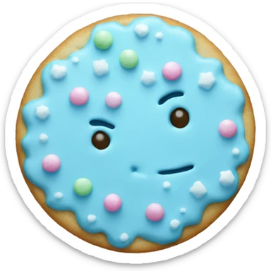 pastel blue christmas cookie sticker