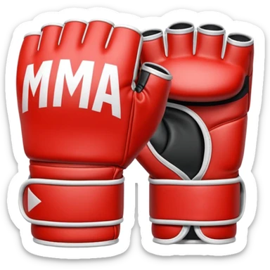 MMA glove object icon, fingerless fighting glove, glossy leather texture, 3D cartoon, mobile game icon style, centered, soft shadow, clean background, no text, no watermark
 sticker