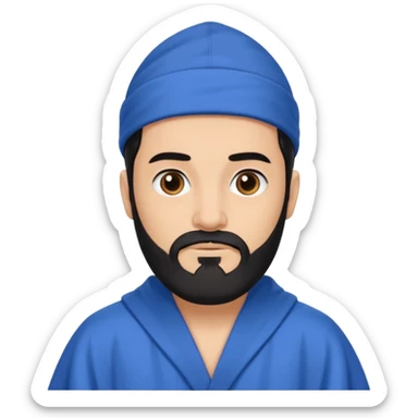 mago merlin con barba negra sticker