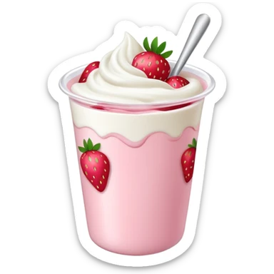  Strawberry Yogurt cup sticker