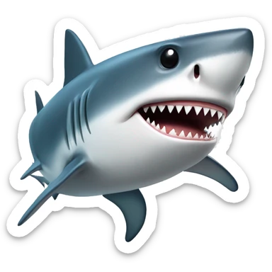 Shark with duck lips sticker