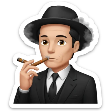 Style Birthday Photoshoot man in black smoking sticker