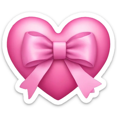 A pink heart with a bow sticker