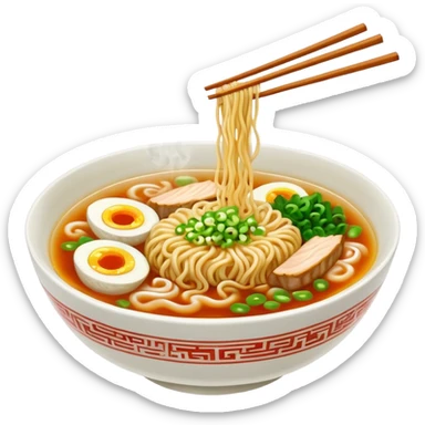 smoking hot ramen, smoking coming through it sticker