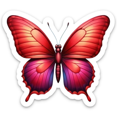 Dark red butterfly with ultra detailed wings, 3D rendering  sticker