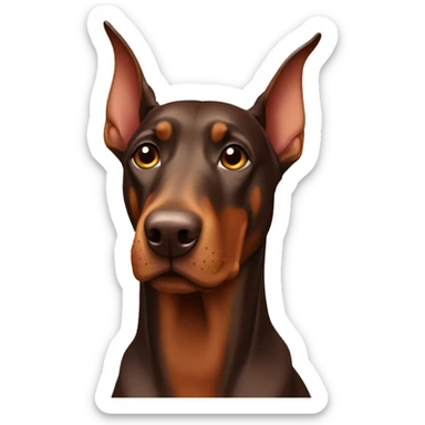 Brown Doberman dog  sticker