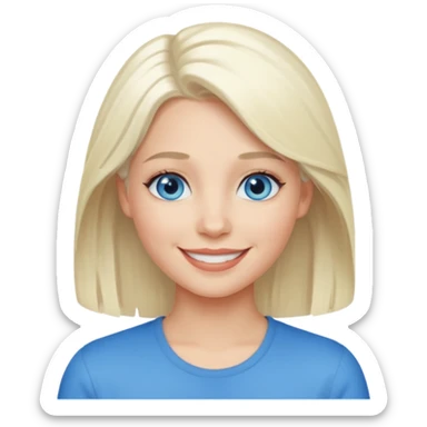 Emily Armstrong with platinum blonde hair, blue eyes sticker