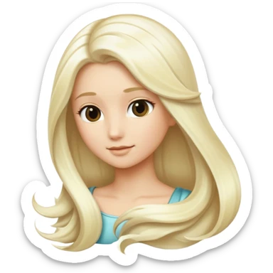 Platinum blonde hair sticker