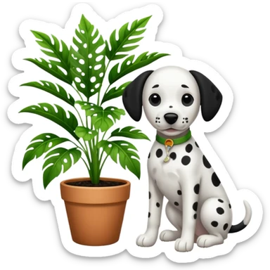 Dalmatian and plant sticker