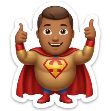 a superhero potato doing thumbs up sticker