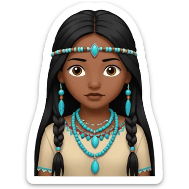 native american girl sticker