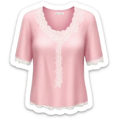  pink top with lace sticker