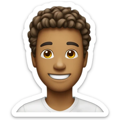 Create a innocent student with big smile sticker