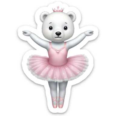 Polar bear dress as a ballerina sticker