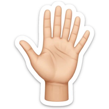 mano plana vista de lado apintando 45 grados hacia arriba sticker