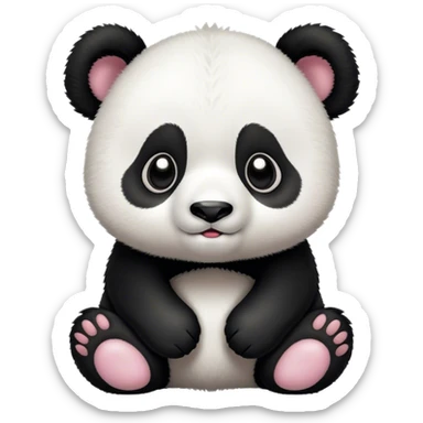 Cute baby panda sticker