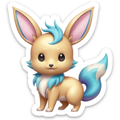 Shiny Colorful Pastel Kawaii Eeveelution-Cute-Pokémon-fusion full body sticker
