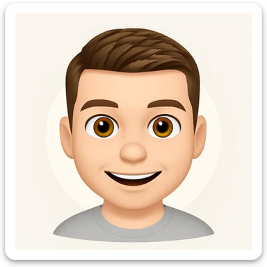 Based on these photos, make an emoji with facial features preserved sticker