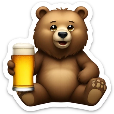 bear with a pint of beer sticker