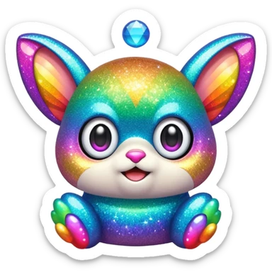rainbow glitter gizmo  sticker