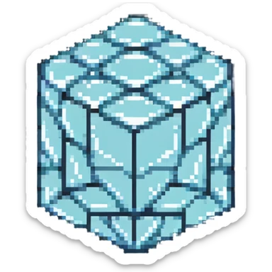 blocky minimal square pixel art Minecraft diamond, very simple shapes sticker