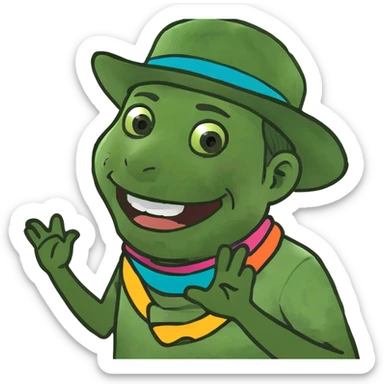 Person with hands around there neck laughing  sticker