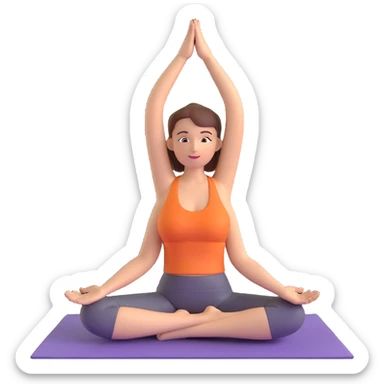 yoga woman in a different pose, simple sticker
