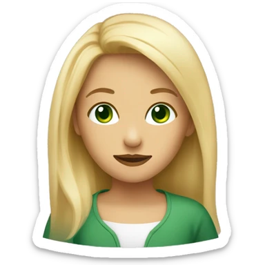 Une fille blonde aux yeux verts sticker