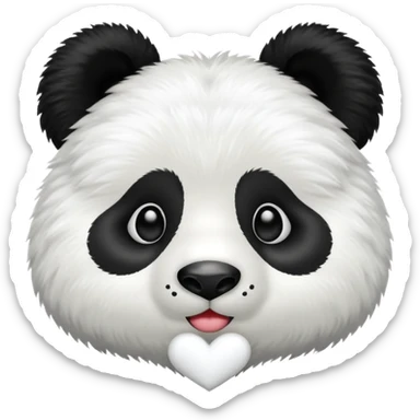 heart with a panda motif sticker