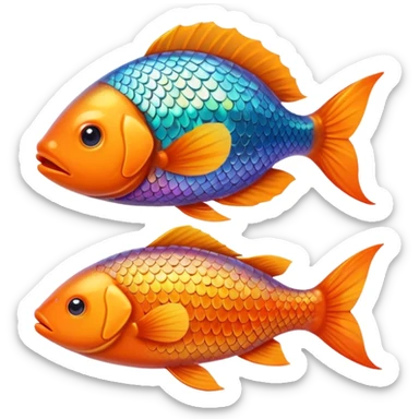 Poisson orange sticker