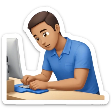 man working in ikea sticker