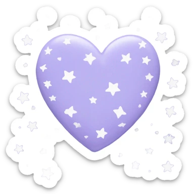lavender heart with stars sticker