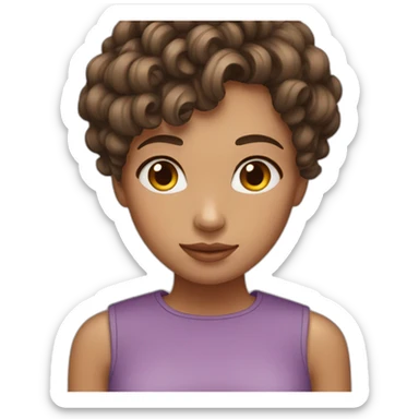 girl short hair and girlfriend curl short hair sticker