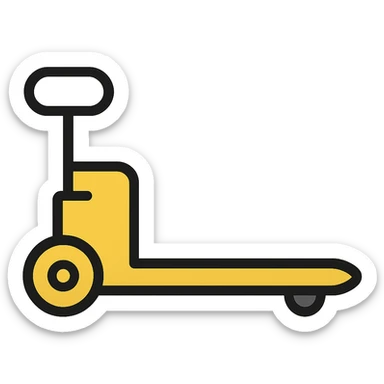 Make the pallet truck yellow, keep the same style and subject, vibrant color outline icon style. sticker