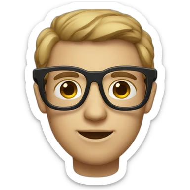 Nerd with wayfarer glasses sticker