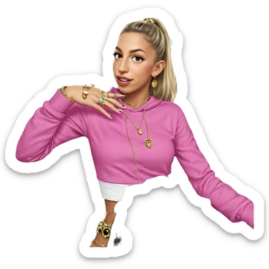 girl with jewelry and car sticker