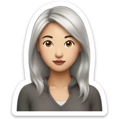 asian woman 32 years old heart in her eyes sticker