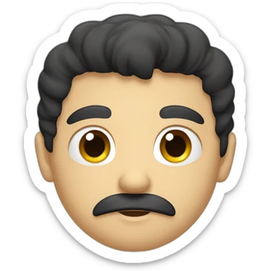 Hungry men with black hair and Little mustache  sticker