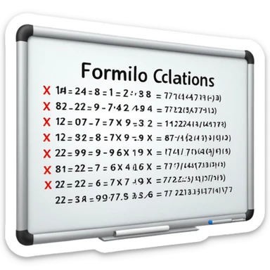 math on a whiteboard sticker