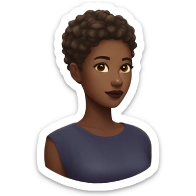 eclipsed taurus moon with a girl with short hair ans buzzed sides sticker