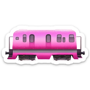 Pink ombre train with glitter  sticker