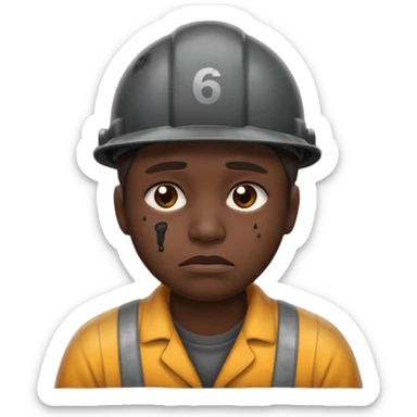 Emoji portrait of a mine slave sticker