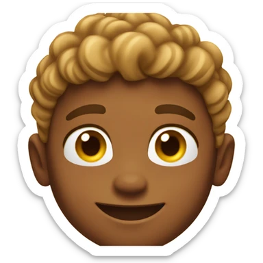 smiling boys under blue sky tan sticker