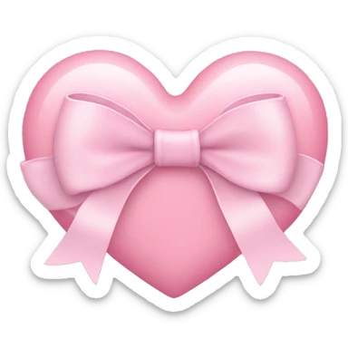 pastel pink heart with bow around it sticker