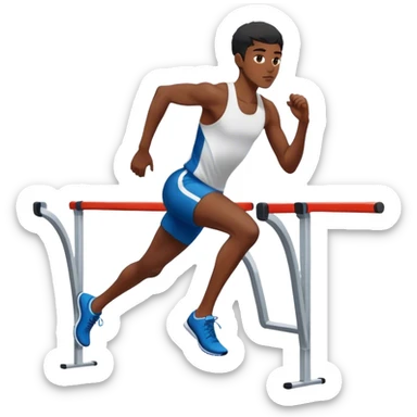 Hurdle track runner sticker