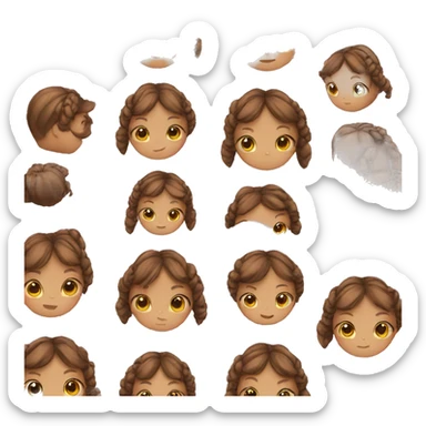 Girl with this hair in pigtails sticker