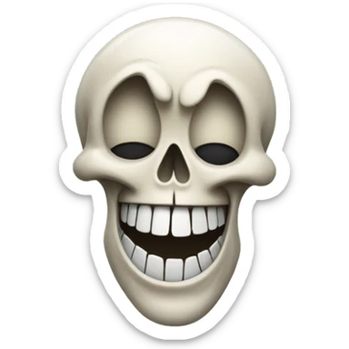 skull laughing with tears with peace sign sticker